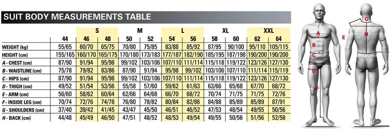 Sparco Suit Size Chart Uk