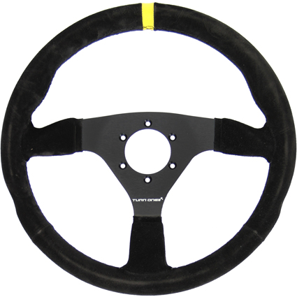 Turn One Racing Steering Wheel Black Suede