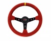 Motamec Rally Steering Wheel Deep Dish 350mm Red Suede