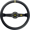 OMP Rally Steering Wheel Black Leather