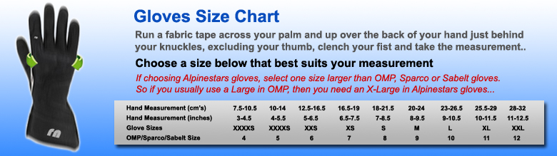 Omp Glove Size Chart