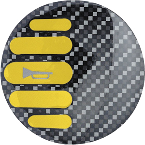Sparco Yellow Carbon Horn Badge