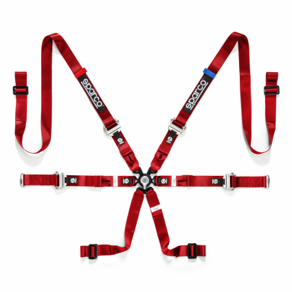 Sparco Prime H-9 Evo Ultralight 6 Point FHR Harness - Red - 2022 DATED