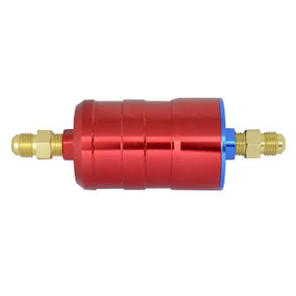 Sytec Bullet Motorsport Fuel Filter JIC6-JIC6 (Red) with Mounting Clips