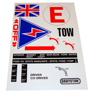 MSA Approved Race & Rally Scrutineer Safety Sticker Sheet