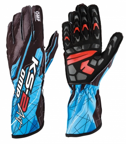 OMP  KS-2 ART Gloves Black/Cyan