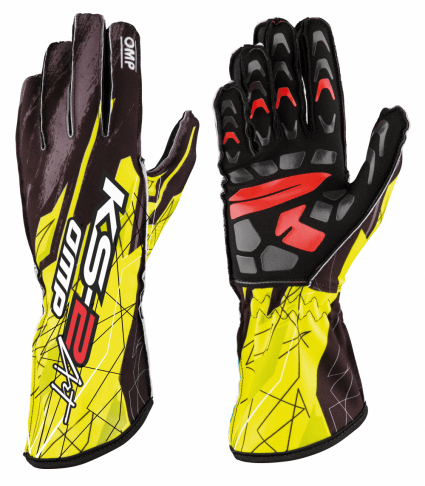 OMP  KS-2 ART Gloves Black/Fluo Yellow