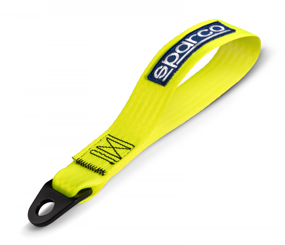 Sparco 01638GF Performance Towing-Hook-Ribbon-Fluo Yellow-max 2000kg-16mm Hole 