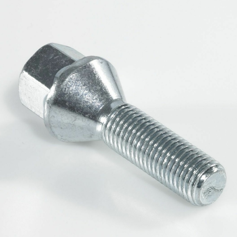 42mm Thread Silver Tapered Wheel Bolts And Lockers 20 x M12 x 1.25 