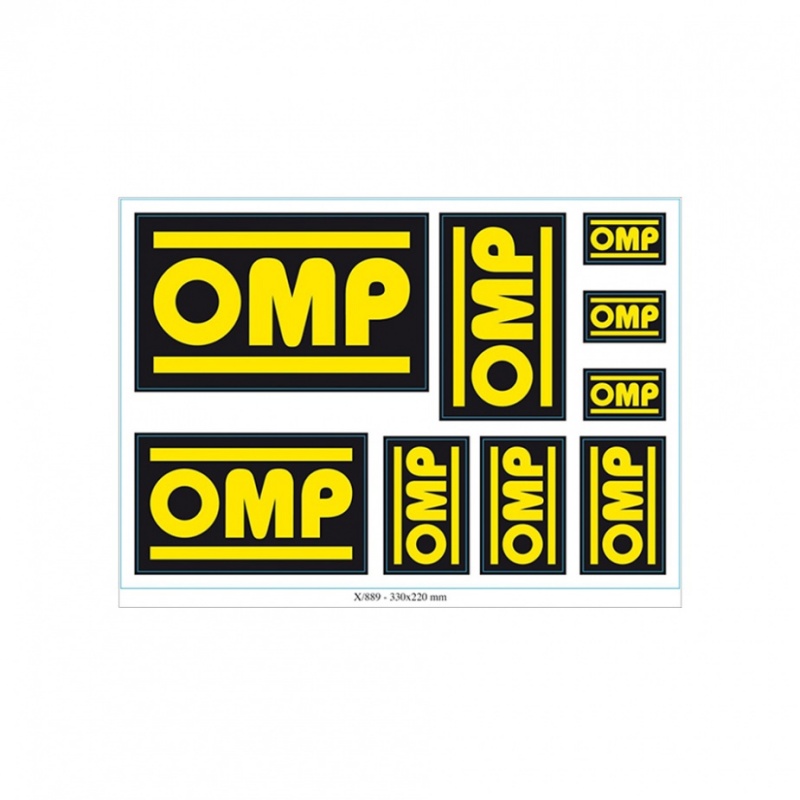 X/846 OMP MOTORSPORT ASSORTED STICKER SHEET for RACE RALLY 10 DECALS 