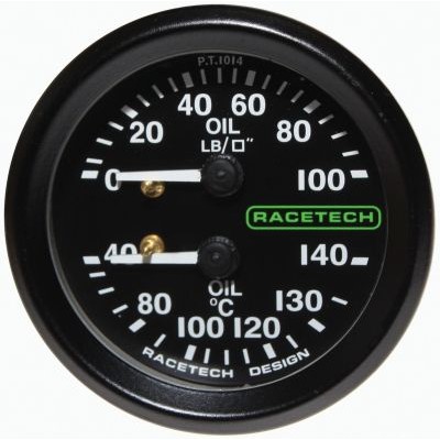 Racetech Oil Pressure/Oil Temperature Gauge