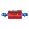 Bullet Fuel Filter JIC8-JIC8 (Red) with Mounting Clips