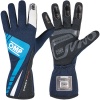 OMP First Evo Race Gloves Dark Blue Cyan/White