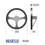 Sparco 325 Steering Wheel Suede Black - Image 2