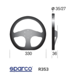 Sparco 353 Steering Wheel - Suede Black - Image 2