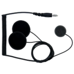 High-quality racewear microphone kit with foam windshields, ideal for full face helmets, ensuring clear communication during motorsport events.