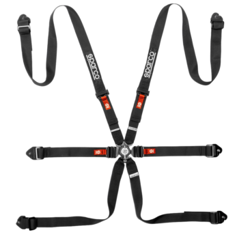 BRN0040B0K01 Sparco Competition H-2 PD 6 Point Harness - Black
