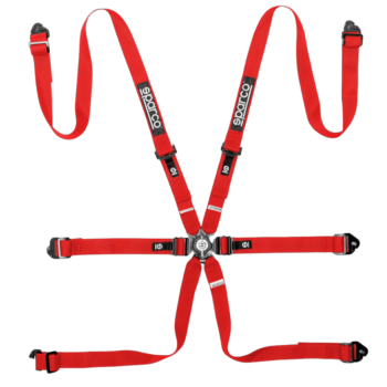BRN0040B0R01 Sparco Competition H-2 PD 6 Point Harness - Red
