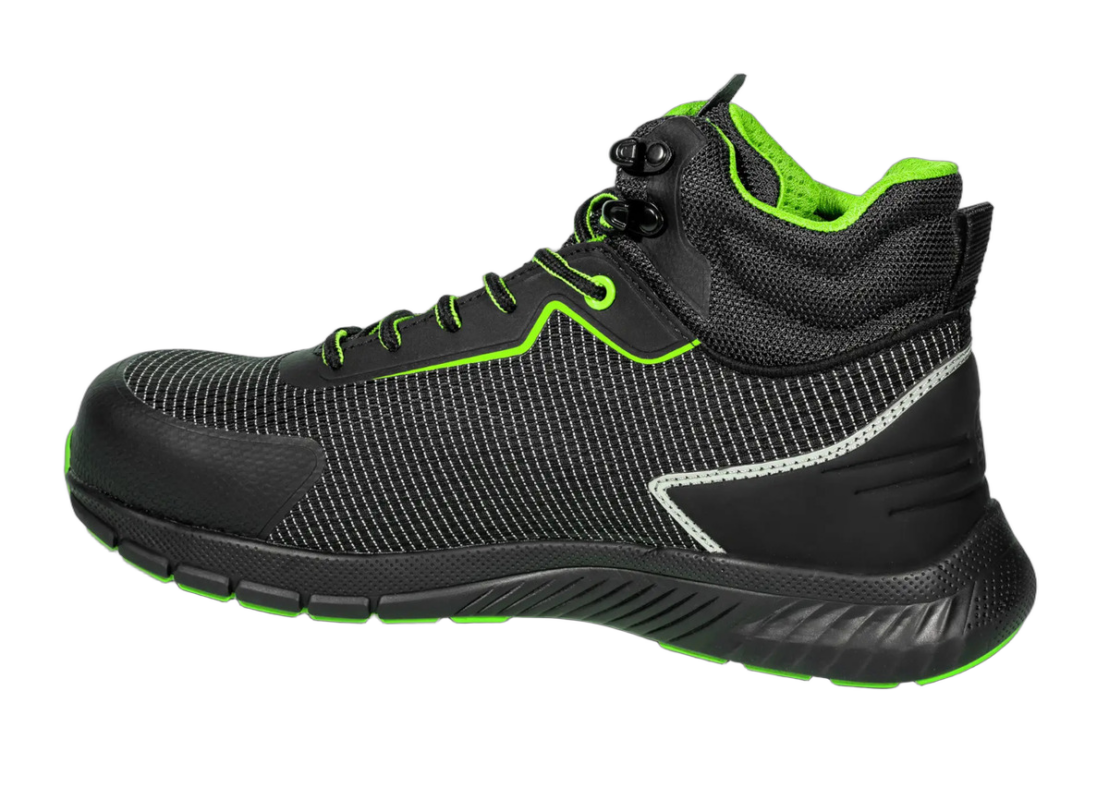 BTB0029B0K15 Sparco Traction Naoki Safety Shoes - Black White Green - 02