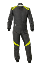 OMP First Evo Race Suit - Anthracite / Fluro Yellow