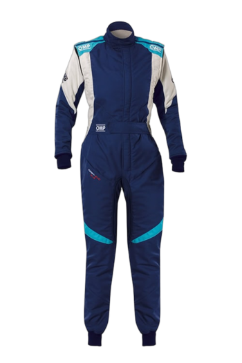 OMP First Evo Female Race Suit - Navy Blue / Tiffany
