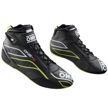 IC0-0822-A03-178 OMP One S Race Boots - Black Fluro Yellow