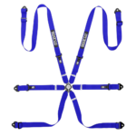 RN0081B0B01 Sparco Competition H-2 PU 6 Point Harness - Blue