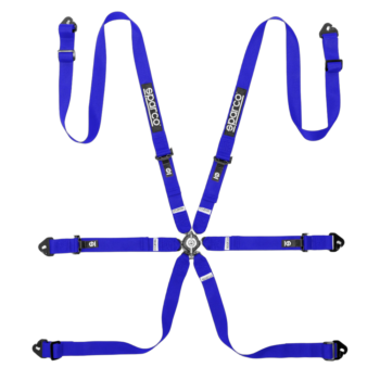 RN0081B0B01 Sparco Competition H-2 PU 6 Point Harness - Blue