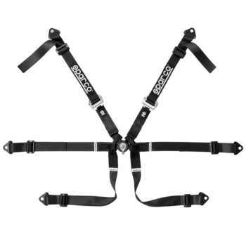 SPA04823HNR - Sparco Lightweight 6 Point Single Seater FHR Harness- Black
