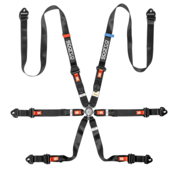 SPABRN0047B0K01 Sparco Pro H-9 Endurance 6 Point Harness - Black