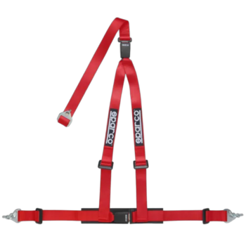 Sparco Club H-3M Dual 3 Point Double Release Harness-Red