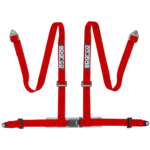 Sparco Club H-4 4 Point Harness - Bolt In-Red