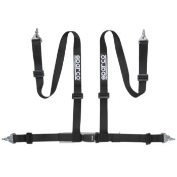 Sparco Club H-4M 4 Point Harness - Clip In-Black
