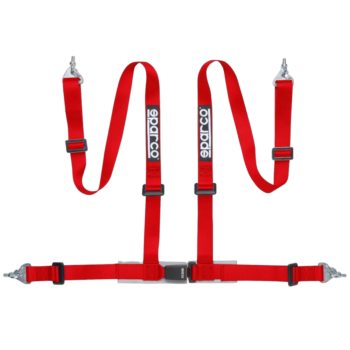 Sparco Club H-4M 4 Point Harness - Clip In-Red