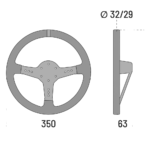 Sparco Piuma L777 Steering Wheel - Dimensions