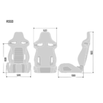 Sparco R333 Seat - Dimensions