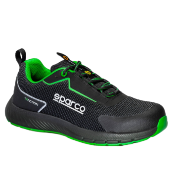 Sparco Traction ESD S1PS SR FO HRO Safety Shoes - Black/Green