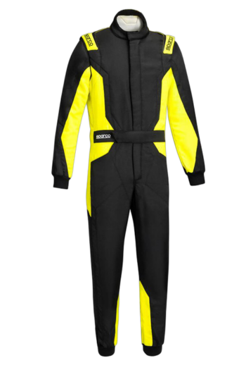Sparco Sprint Advanced Race Suit-Black Fluro Yellow-Front