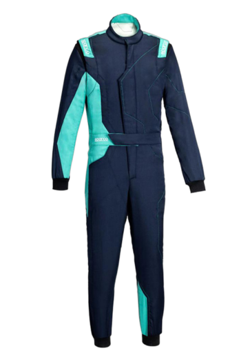 Sparco Sprint Advanced Race Suit-Navy Blue Mint Green-front