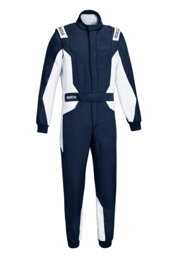 Sparco Sprint Advanced Race Suit-Navy Blue -White-Front