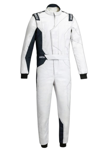 Sparco Sprint Advanced Race Suit-White - Navy Blue-Front