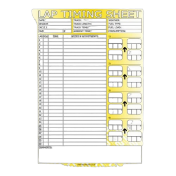 B-G Folding Lap Timing Sheets Pad of 50