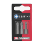 Facom Set of 3 High Perf' bits for Pozidriv?? screws ED1.J3