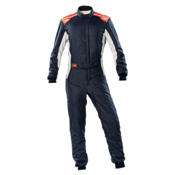 OMP One S Race Suit - Navy Blue / Fluro Orange