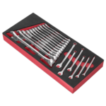Facom F18 - 17 OGV?? combination wrenches sizes 6 to 22 and 24 mm in foam tray MODM.440-1