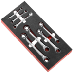 Facom Set of 15?? angled offset-ring ratchets Spline in foam tray MODM.65J7
