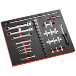 Facom 3/8 locking ratchet - inch sockets in foam module MODM.JL2U