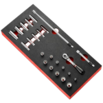 Facom 1/4 locking ratchet and inch-size sockets foam module MODM.RL1U