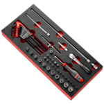 Facom 1/4 locking ratchet and inch-size sockets foam module MODM.RL2U