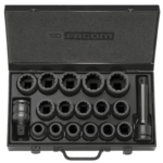 Facom 16-piece set of 3/4 impact sockets 19 to 42 mm NKD.500